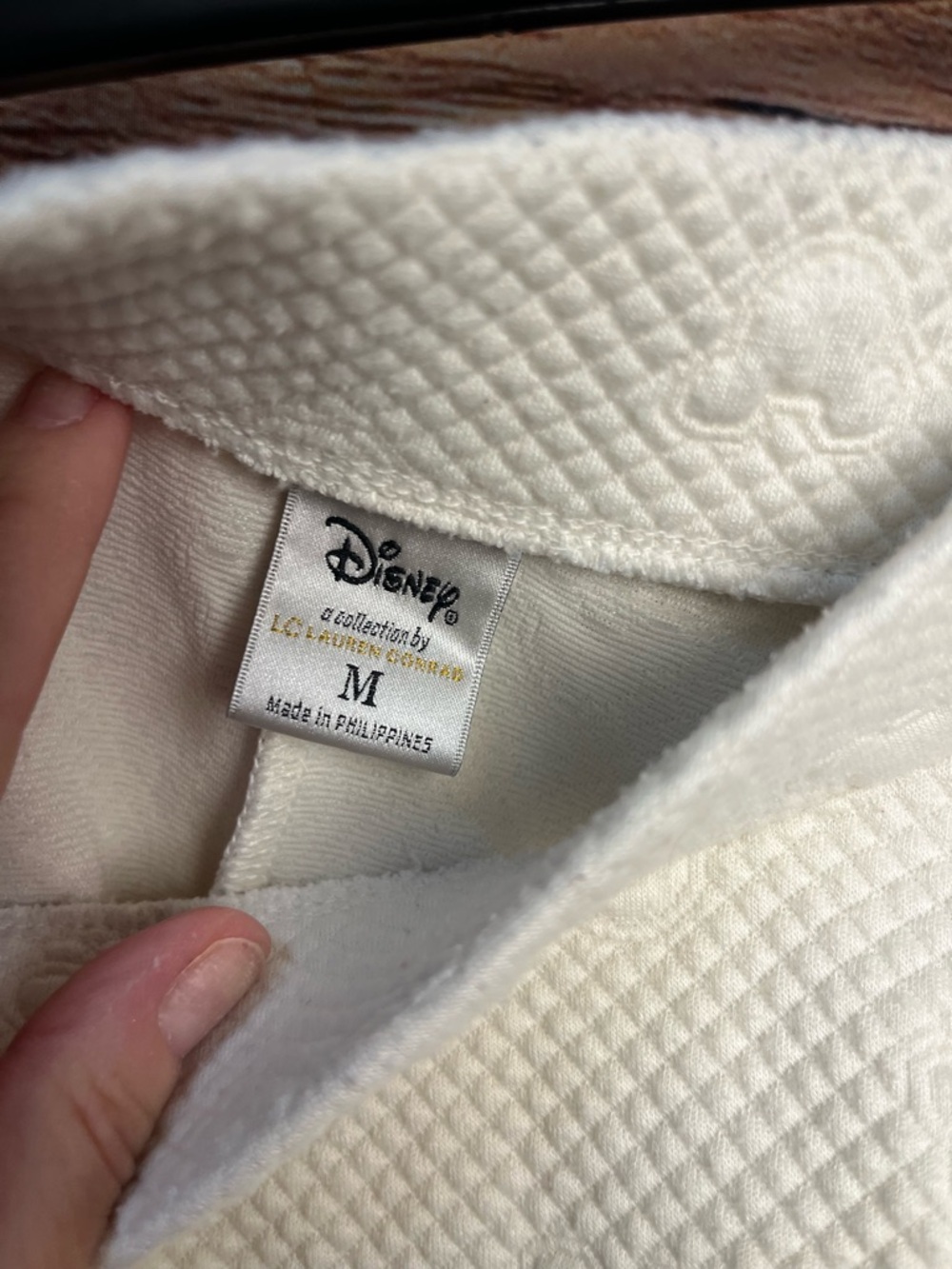 Disney x Lauren Conrad Collab Cream Skater Skirt Textured Mickey (234) - Picture 7 of 8